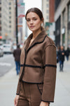 Dylan Clothing Casey Stitched Jacket in Cocoa