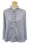 Dylan Clothing Channing Ruffle Shirt in Chambray