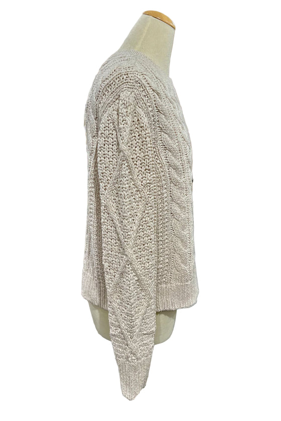 Dylan Clothing Charlotte Cable Crew Sweater in Natural