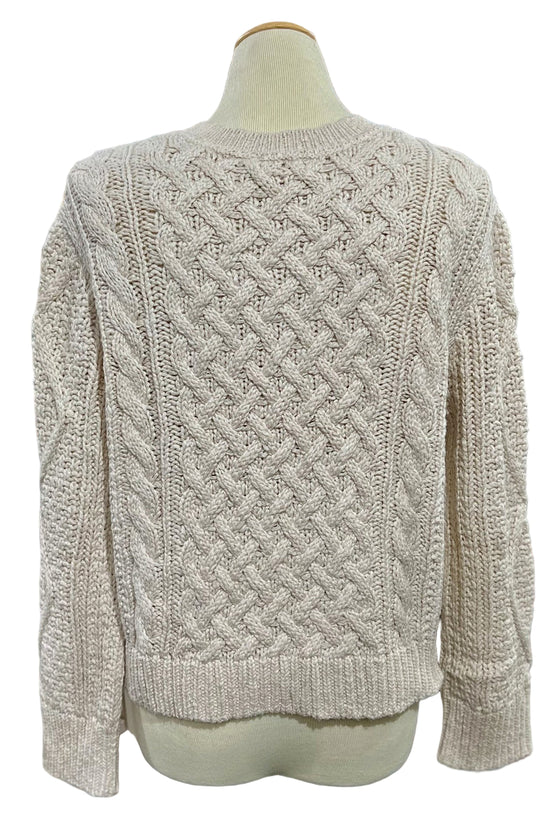 Dylan Clothing Charlotte Cable Crew Sweater in Natural