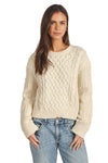 Dylan Clothing Charlotte Cable Crew Sweater in Natural