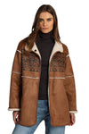 Dylan Clothing Fairisle Amber Coat in Brown
