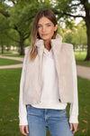 Dylan Clothing Fur Love Classic Vest in Ecru