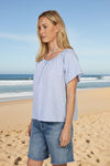 Dylan Clothing Parker Raglan Top in Blue