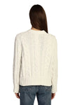 Dylan Clothing Preston Plush Cable Sweater in White