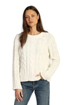 Dylan Clothing Preston Plush Cable Sweater in White