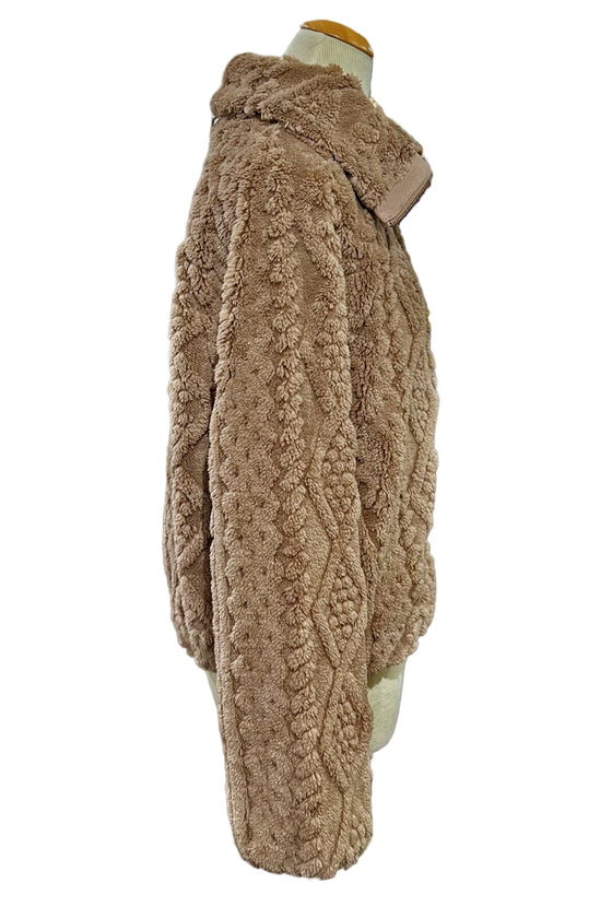 Dylan Clothing So Cozy Lined Cable Jacket in Brown