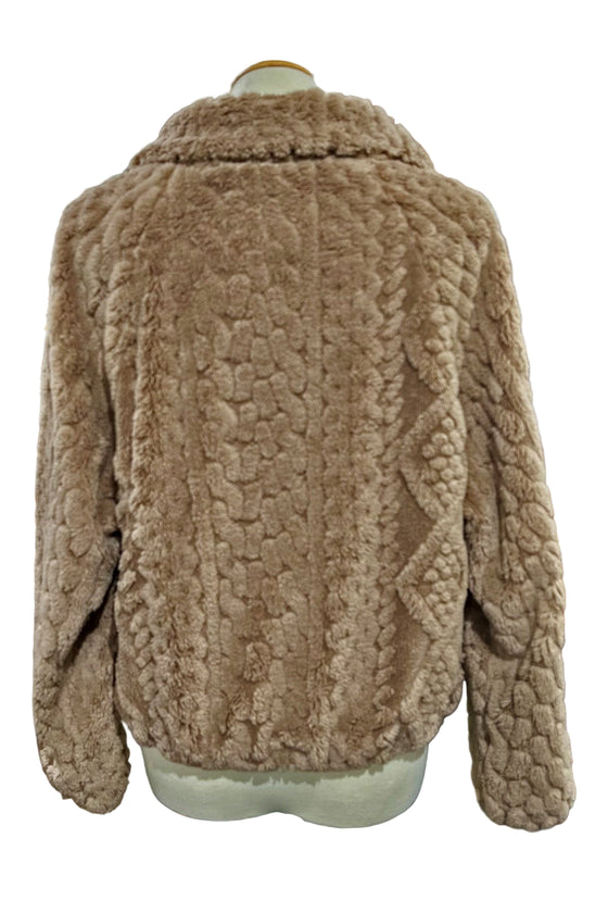 Dylan Clothing So Cozy Lined Cable Jacket in Brown