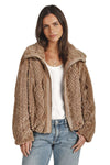 Dylan Clothing So Cozy Lined Cable Jacket in Brown
