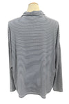 Black and white striped shirt on a mannequin in a store setting