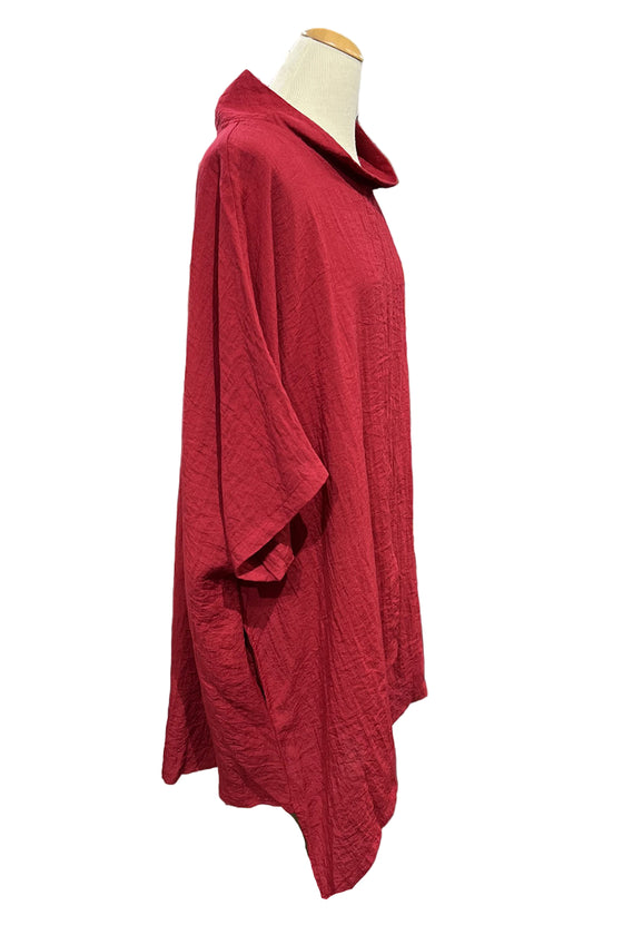 Eleven Stitch Design by Gerties Asymmetrical One Size Tunic in Ruby