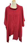 Eleven Stitch Design by Gerties Asymmetrical One Size Tunic in Ruby