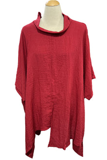  Eleven Stitch Design by Gerties Asymmetrical One Size Tunic in Ruby