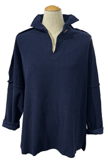  Eleven Stitch Design by Gerties Funnel Plus 3 Top in Indigo