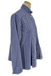 Eleven Stitch Design by Gerties Inset Box Pleat Blouse in Blue Iris