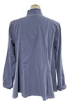 Eleven Stitch Design by Gerties Inset Box Pleat Blouse in Blue Iris