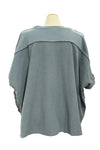 Eleven Stitch Design by Gerties Pull Over Vest in Dusty Denim