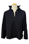 Eleven Stitch Design by Gerties Rib Out Original Funnel Top in Black