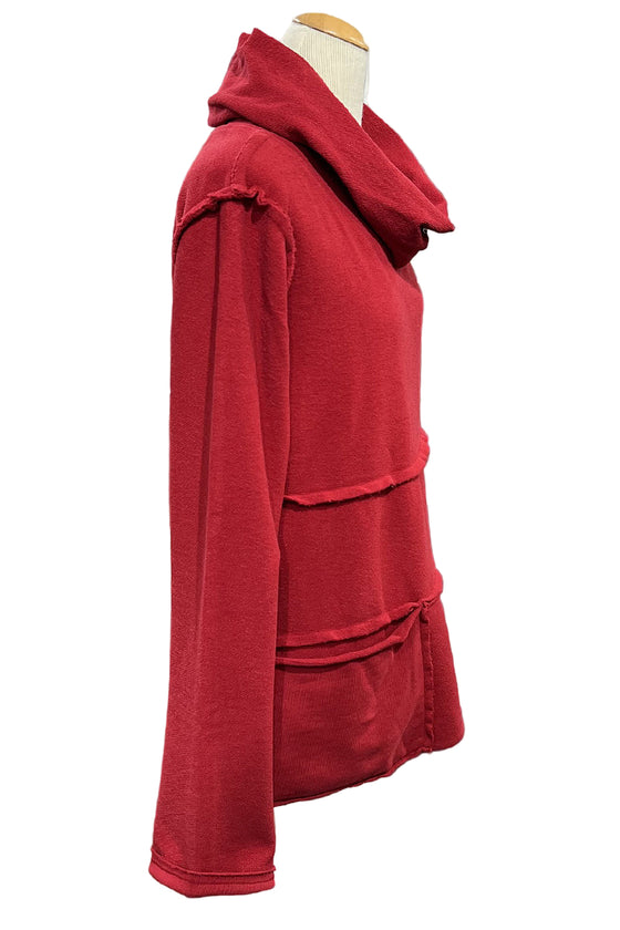Eleven Stitch Design by Gerties Seamed Cowl Top in Ruby