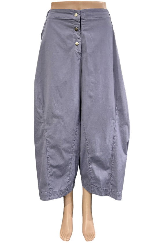 Eleven Stitch Design By Gerties Snap Front Pant in Blue Iris