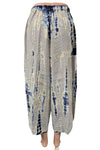 Eleven Stitch Design By Gerties Tucked Hem Pant in Indigo Tie Dye