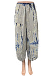 Eleven Stitch Design By Gerties Tucked Hem Pant in Indigo Tie Dye