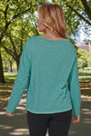 Escape By Habitat Clothes Twist and Shout Peruvian Cotton Pullover in Teal