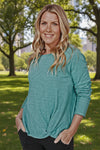 Escape By Habitat Clothes Twist and Shout Peruvian Cotton Pullover in Teal