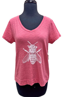  Escape By Habitat Cotton Bee V-Neck Tee in Watermelon Style 44400