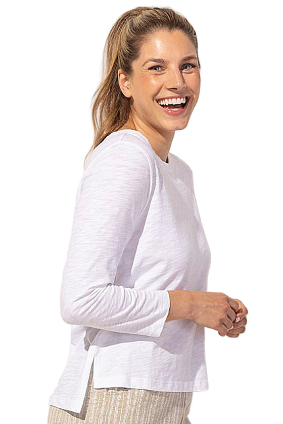 Escape By Habitat Cotton Slub Boxy Tee in White Style 10025