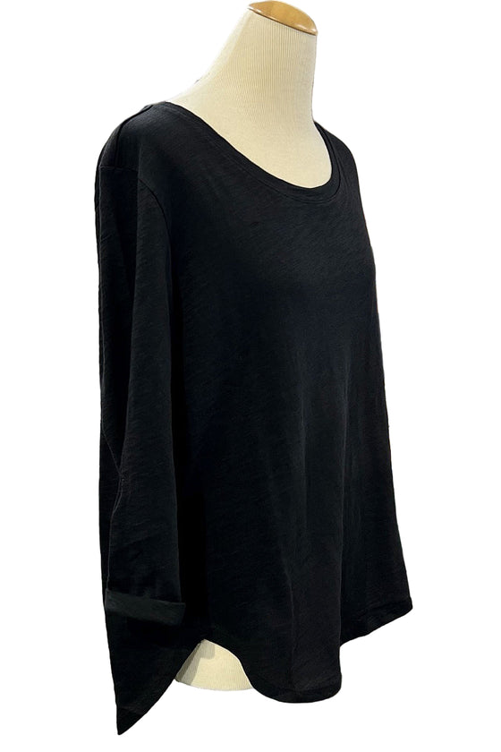 Escape By Habitat Cotton Slub Hi Low Tee in Black Style 10004