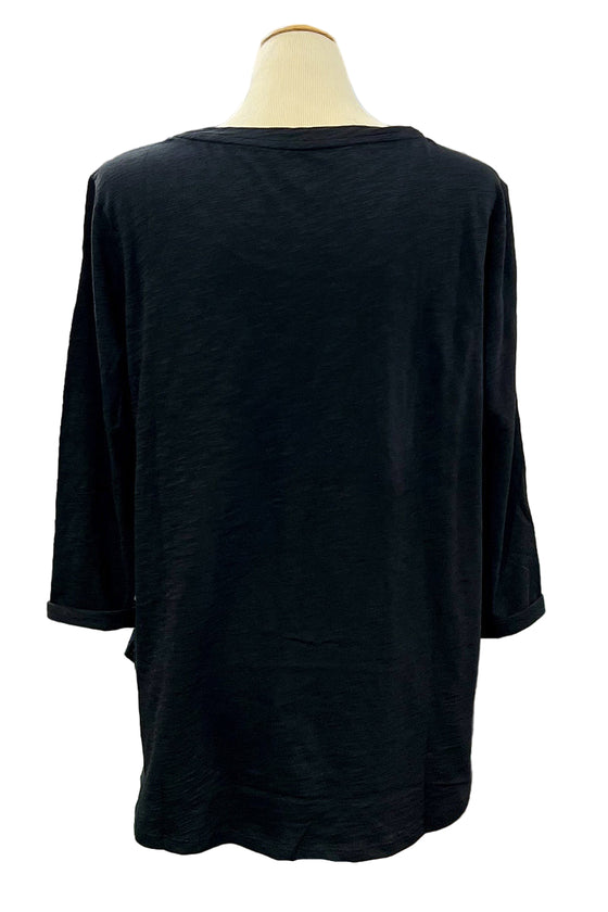 Escape By Habitat Cotton Slub Hi Low Tee in Black Style 10004