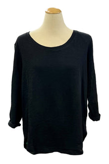  Escape By Habitat Cotton Slub Hi Low Tee in Black Style 10004