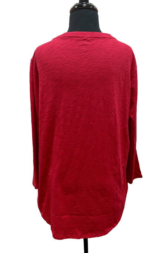 Escape By Habitat Cotton Slub Hi Low Tee in Cherry