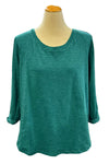 Escape By Habitat Cotton Slub Hi Low Tee in Emerald Style 10004