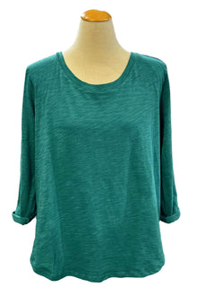  Escape By Habitat Cotton Slub Hi Low Tee in Emerald Style 10004