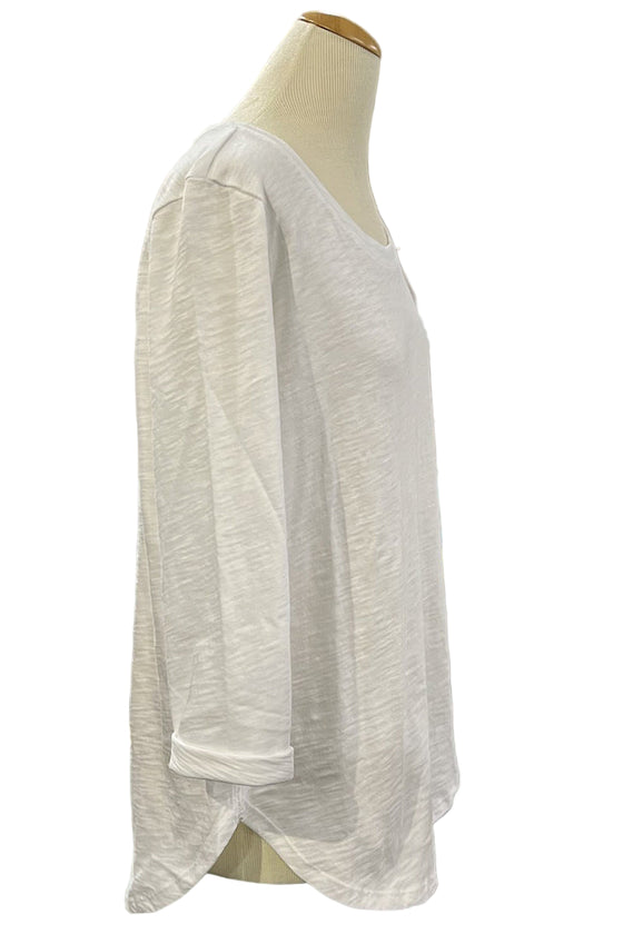 Escape By Habitat Cotton Slub Hi Low Tee in White Style 10004