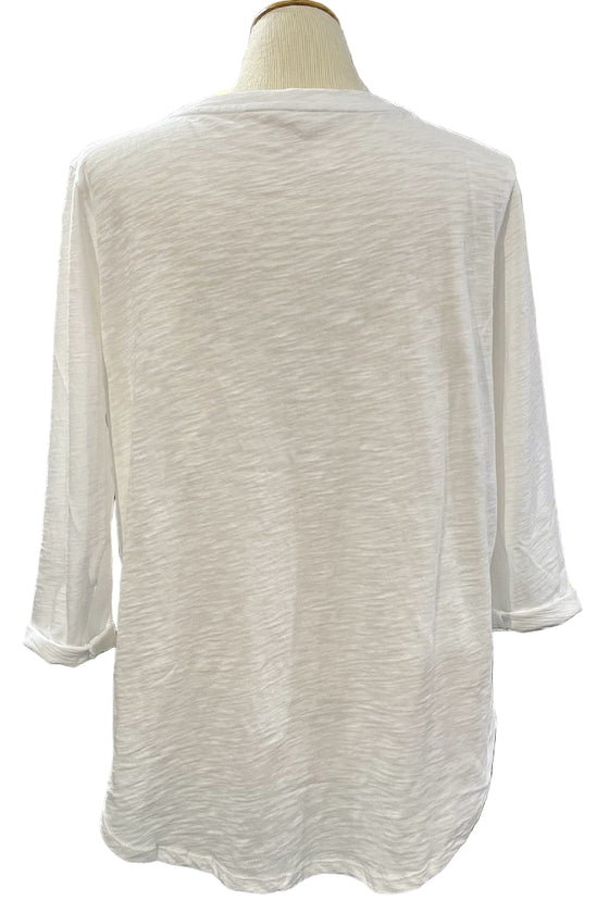 Escape By Habitat Cotton Slub Hi Low Tee in White Style 10004