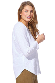  Escape By Habitat Cotton Slub Hi Low Tee in White Style 10004