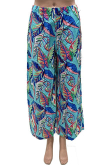  Escape By Habitat Crinkle Rayon Easy Pant in Multi Leaves Print Style 62635