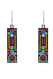  Firefly Architectural Long Rectangle Earrings in Multicolor E284-MC