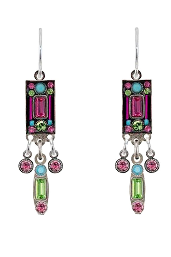 Firefly Architectural Medium Drop Earring in Rose E306-ROSE