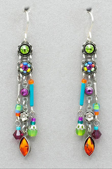  Firefly Botanical Linear Chandelier Earrings in Multicolor - E354-MC