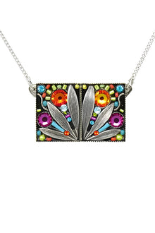  Firefly Botanical Square Leaf Pendant in Multicolor 9006-MC