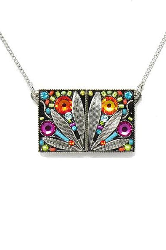Firefly Botanical Square Leaf Pendant in Multicolor 9006-MC
