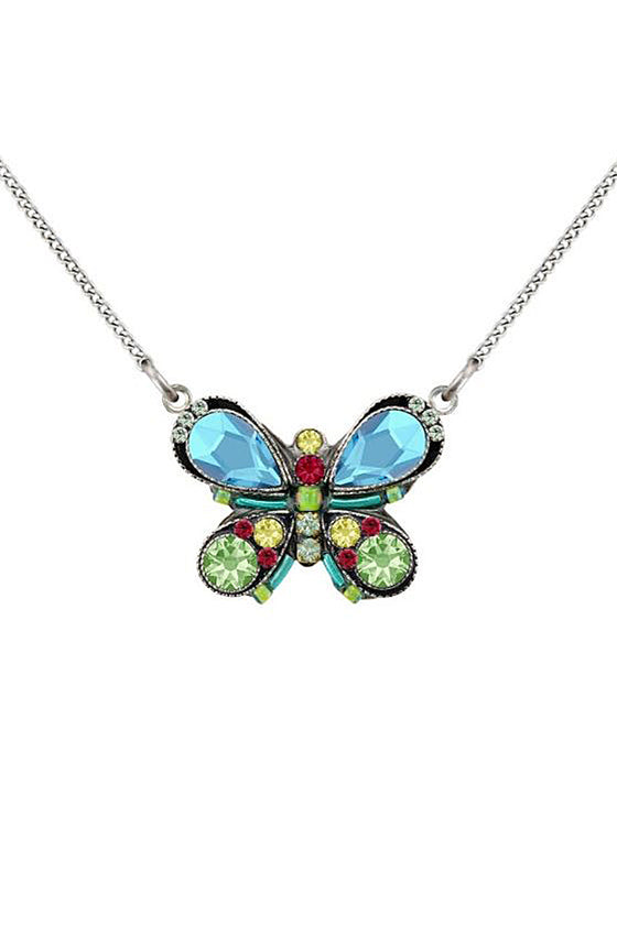 Firefly Butterfly Fancy Necklace in Aquamarine 8916-AQ