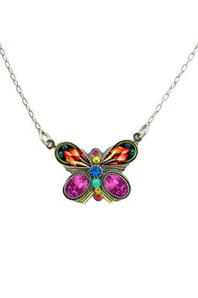  Firefly Butterfly Fancy Necklace in Multicolor 8838-MC