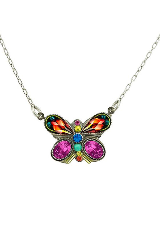 Firefly Butterfly Fancy Necklace in Multicolor 8838-MC