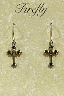  Firefly Dainty Cross Earrings Silver 7708-SIL