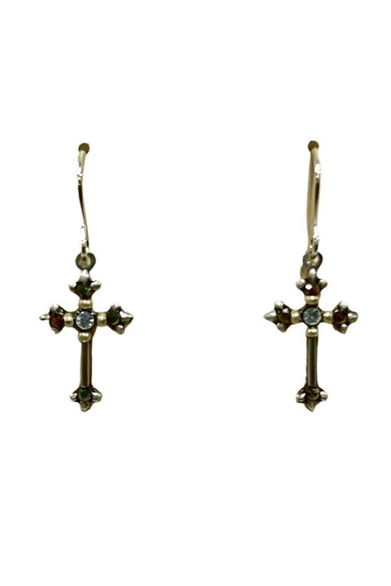 Firefly Dainty Cross Earrings Silver 7708-SIL